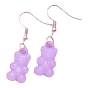 Gummy Bear Candy Light Purple Drop Earrings New